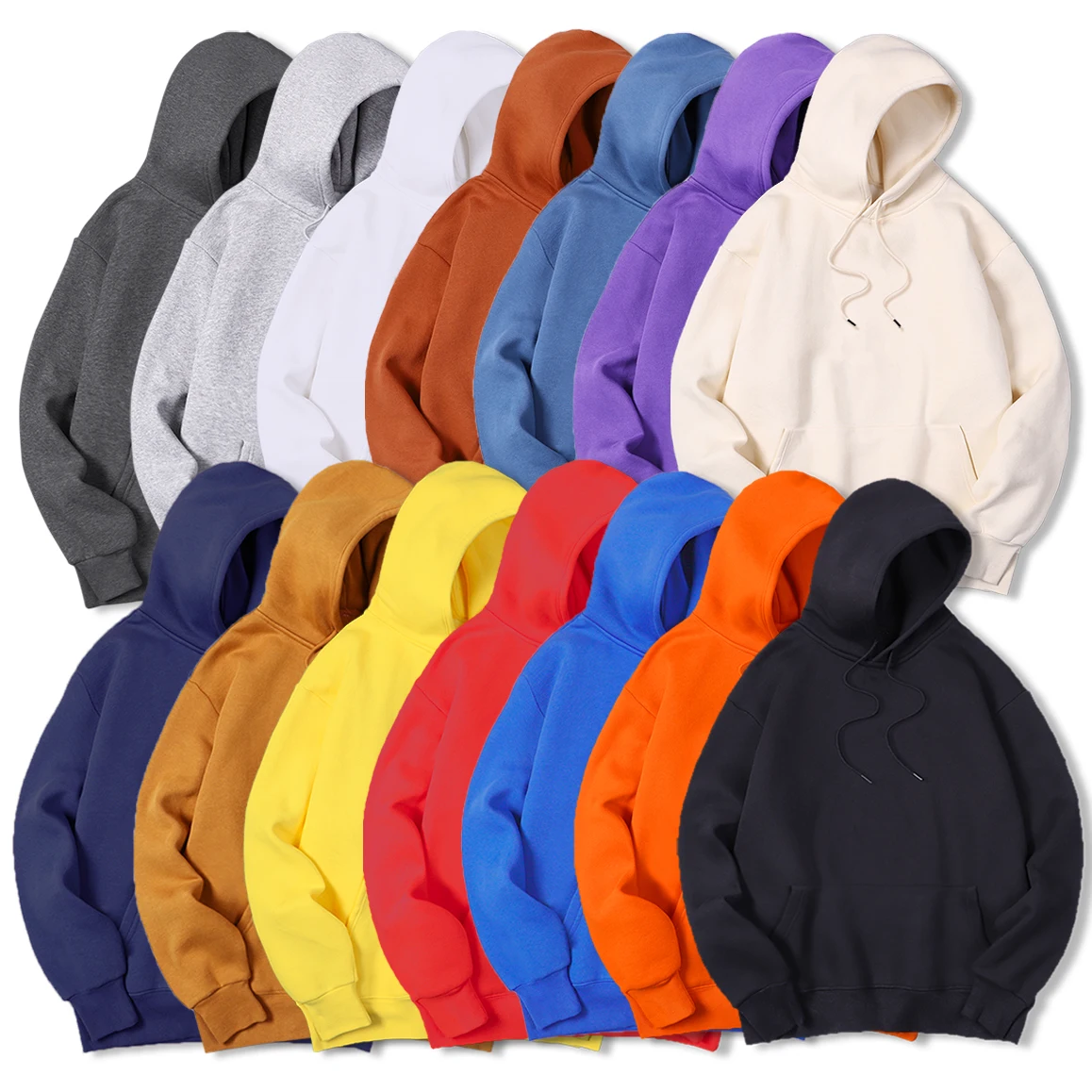 Streetwear Brands 2026 - Men's Solid Color Hooded Sweater Warm