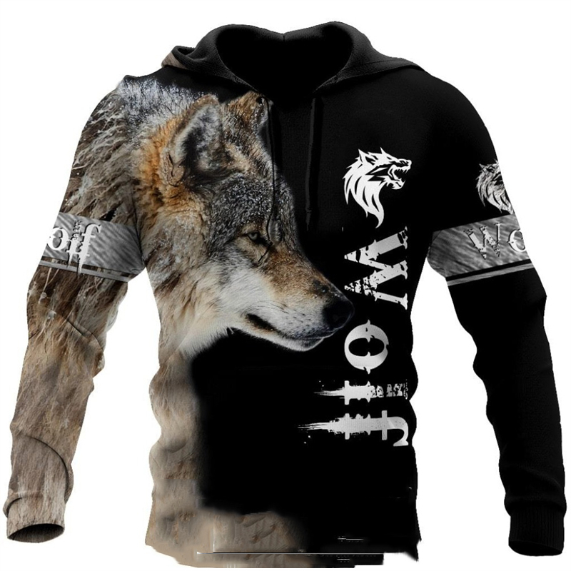 Wolf Printed Hoodies Men 3d Ho - Streetwear Brand Tracksuit review and price
